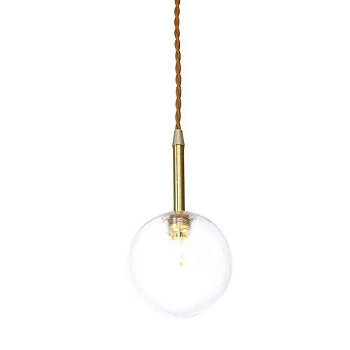 Lampe suspendue en verre rétro nordique G4 pour l'éclairage du salon