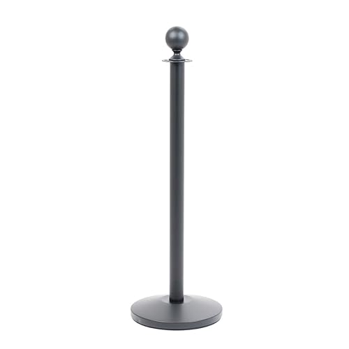 Danieli Store - Postes Separadores en metal negro para Exteriores Ø32x100cm - Poste para Cordones Separadores - Postes Separadores para Control de Multitudes (Negro)