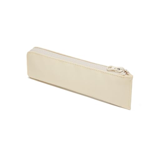 Image of Oxford Pencil Case Slim Pencil Pouch Durable Zipper Stationery Bag Small Travel Use(Cream /Oxford)