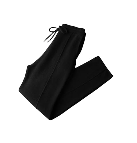 Men's Winter Wool Pants Thick Smart Casual Knit Elastic Waist Warm ComfortableTrousers