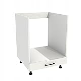 Laclar Capri Unterschrank für Backofen 53x60x72 cm – moderner Küchenschrank für Einbaugeräte | Front Weiß Matt, Korpus Weiß | Soft-Close Scharniere, Designküche, modular, leise Türen, pflegeleicht