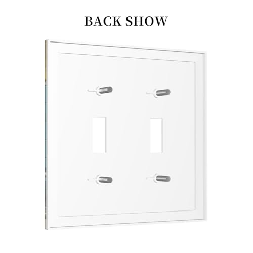 Decorative Light Switch Cover Plate Novelty Black Cat Funny Duck Bath 2 Gang Wall Plate Oversized Double Toggle Two Switch Wall Cover Plate Dual Device Faceplate