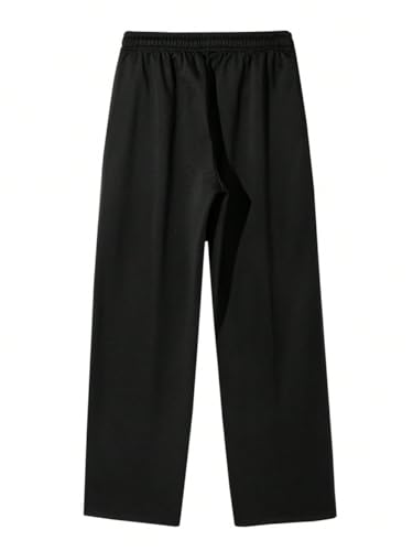 ZAFUL Mens Casual Baggy Sweatpants Drawstring Loose Fit Workout Joggers Straight Leg Striped Sweat Pants with Pockets4