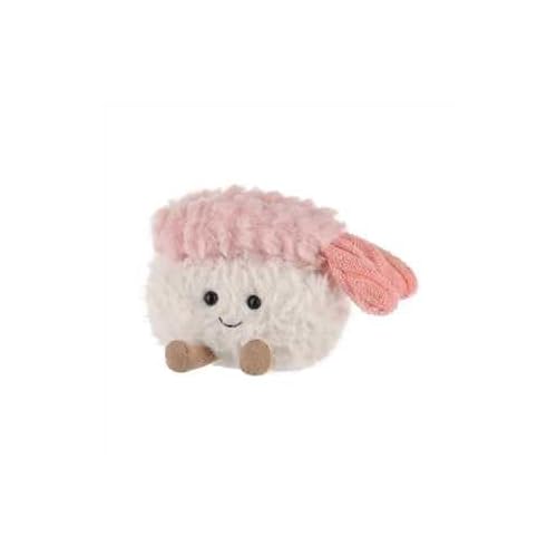 Apricot Lamb Garnelen Sushi Lebensmittel Plüschtiere für Kinder, weiche niedliche Kuscheltier für Baby Mädchen und Jungen, Flauschige Shrimp Sushi Rosa 8 cm