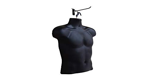 Male Molded Black Shirt Form - Fits Men's Sizes S-L (T Shirt Form) #TOP5