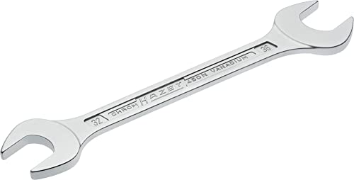 HAZET Doppel-Maulschlüssel 450N-32X36 verchromt, Schlüsselweite: 32 x 36 mm | Maulstellung: 15° | Schaft mit extra stabilem HAZET Doppel-T-Profil | Made in Germany