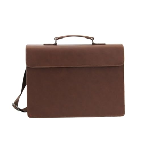 Vintage Briefcase PU Leather Men'S Executive Office Shoulder Portfolio Large Capacity Business Side Bag2