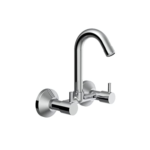 Suzec Sink Mixer (Wall Mounted) with Swinging Spout, Ccoonecting Legs & Wall Flanges