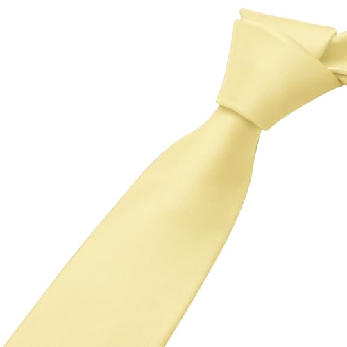 Image of KOOELLE Men's Ties Solid Pure Color Plain Neckties Formal Black Ties For Men