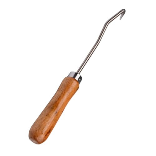 Wakauto Beekeeping Cleaning Hook with Wood Handle, Bee Hive Tool Beewax Cleaner Bee Frame Lifter Beekeeping Equipment Tool for Beekeepers