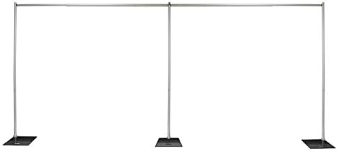 Crowd Control Center Pipe and Drape, Framework Backdrop Kit, Fixed uprights (8x20Fixed) ***Upgraded Version***