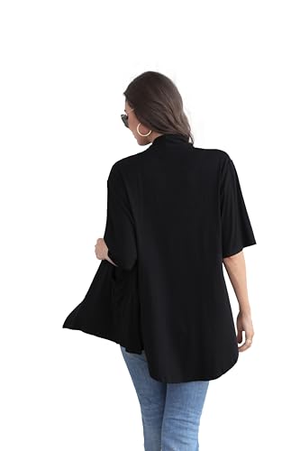 Image of ADANIKI Women 2026 Summer Lightweight Cardigan, Short Sleeve Open Front Casual Trendy Womens Kimono Cover Up with Pocket