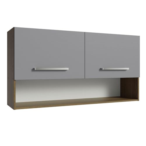 El Mejor Listado de Alacena Flotante Top 5. 49 Madesa Alacena Gabinete Superior de Cocina 105cm Emilly - Marrón/Gris