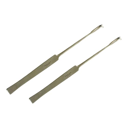 2 Count - 20cm (8in) Snook Hook for Spaying Small Animals - Veterinary Ovary Removal Tool - Flat Handle & Smooth Finish - Autoclave Safe German Stainless Steel