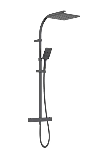Mitigeur thermostatique douche noir mat double sortie Bristan Qubo chic - 2