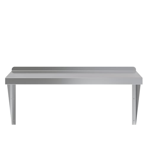Image of AmGood 18 inch x 30 inch Stainless Steel Wall Shelf | Appliance & Equipment Metal Shelving | Kitchen, Restaurant, Garage, Laundry, Utility Room | Heavy Duty | Squared Edge | NSF Certified
