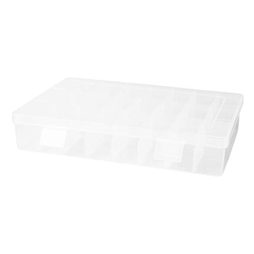 uxcell Plastic Household 24 Compartments Jewelry Earring Bead Container Storage Case Clear