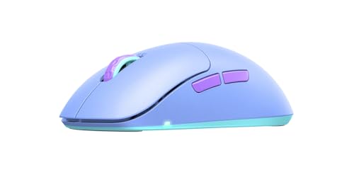 M8 Wireless, Mouse da Gioco Ultraleggero Senza Fili, Ottimizzato per Gaming Competitivo, Wireless 2,4 GHz, Parte Anteriore Ribassata per Maggiore Precisione, Ricaricabile, Frosty Purple - Mouse gaming - Immagine 2