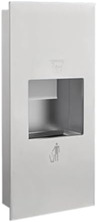 Commercial Grade Satin Stainless Steel Paper Towel Dispenser & Waste Bin Combo - Holds 300 C-Fold/400 Multifold Towels - Ideal for Restrooms, Durable & Stylish 31x75x14.5CM