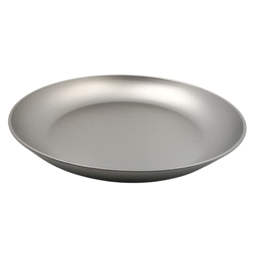 Rison-Titanium Round Camping Plate Titanium Plate Outdoor Ultra Light Camping Tableware Gr1 Titanium Dinner Plate 7-Inch Bbq Mountaineering Picnic Fruit Plate #TOP3
