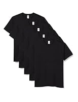 Fruit of the Loom Men's Iconic, lightweight Ringspun Tee, 5 Pack T-Shirt, Black (Black 36), Large (Size:L) (pack of 5)