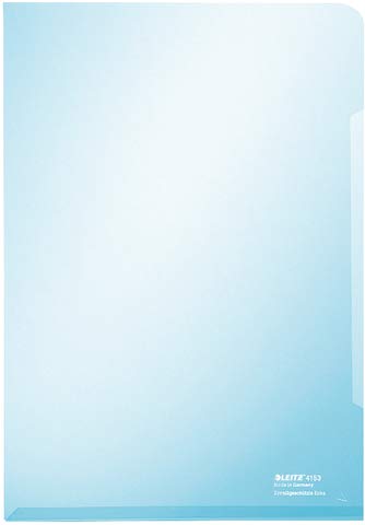 LEITZ® Sichthülle, PVC-Hartfolie, oben/rechts offen, A4, 0,15 mm, blau (100 Stück), Sie erhalten 1 Packung á 100 Stück