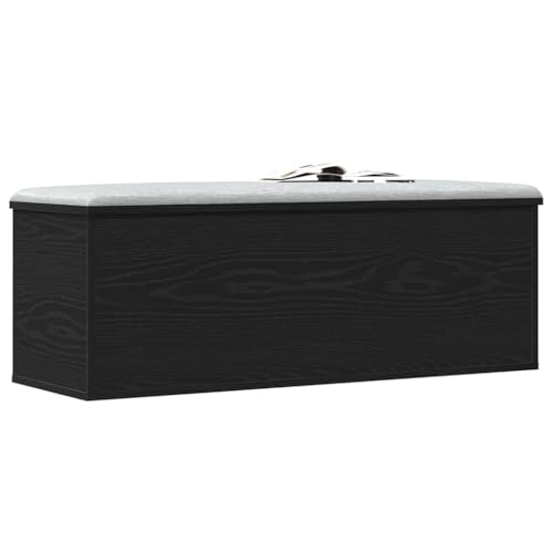vidaXL Scatola di Stoccaggio Rovere Nero 102 x 35 x 35 cm, Scatola Moderna, Organizer Rettangolare, Soluzione per disordine, Ampia capacità, arredo utile per Home Office