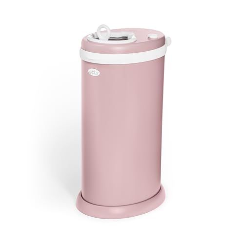 Image of Ubbi Stainless Steel Diaper Pail, Odor Locking, No Special Bag Required, Award-Winning, Registry Must-Have, Fig Blossom