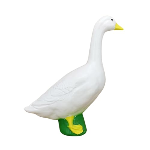 Oie en résine pour jardin : petite statue décorative texturée - 2