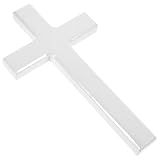 Toyvian Wandkreuz Holz Weiß 21cm Kompaktes Religiöses Kreuz für Wohnzimmer Schlafzimmer Büro Dekoration