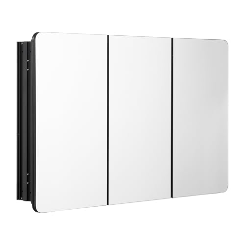 VEVOR Medicine Cabinet, 25.5 x 40 inch, Medicine Cabinet for Bathroom with Mirror, Aluminum Frame Bathroom Wall Cabinet, 4-Layer Adjustable Shelves, Recessed & Wall-Mounted Installation by VEVOR - Image 2