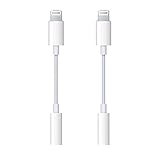[Apple MFi Certified] 2 Pack Lightning to 3.5 mm Headphone Jack Adapter iPhone 3.5mm Jack Aux Dongle Cable Converter Compatible with iPhone 12 11 11 Pro XR XS X 8 7 iPad iPod Support All iOS System
