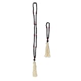 GALPADA Collar de Cuentas Cruzadas de Madera con Colgantes de Cruz Cristiana, 2 Piezas (110 y 33 Cuentas), Decoración Religiosa para Oración, Bautizo y Navidad, Accesorio Espiritual