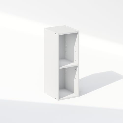 Image of Furinno Reed 2-Tier Closet Organizers and Storage, Closet Organizer, Open Shelf Closet Storage, for Wardrobe, Bedroom, Living Room, 8-Inch Width, White