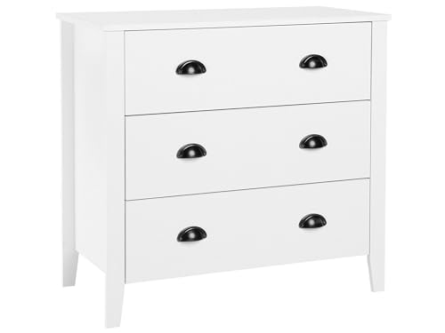 Beliani Kommode Weiss 3 Schubladen Sideboard Donovan