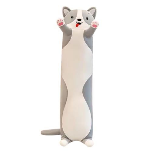 Image of The Perfect Grey Long Dog Plush Pillow for Snuggly Nights and Sweet Dreams an for Anyone in Need of Cuddly Comfort