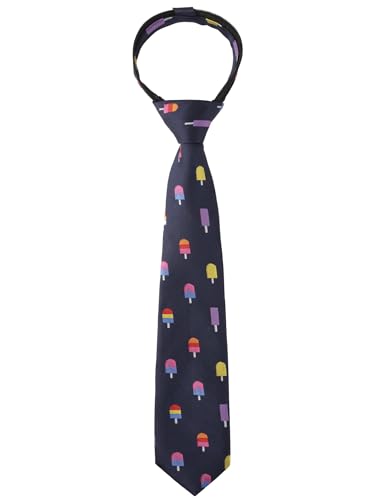 Alizeal Toddler Printed Fun Novelty Woven Stripe Solid Neckties for Kids Ice Cream