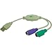 Unitech USB-PS2 Cable with Keyboard and Mouse Ports for Kp3800 Barcode Scanner, PS/2 to USB Converter