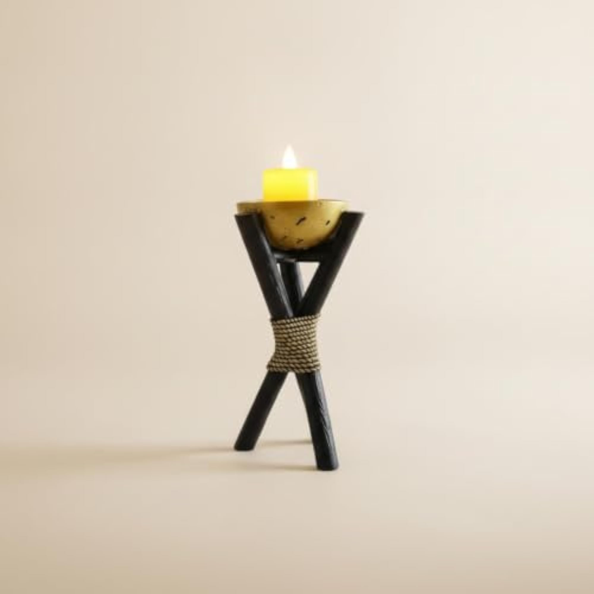 Decorative Tabletop Candle Holder with Electronic Candle