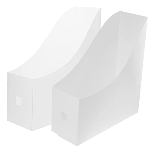 Angoily 2pcs File Storage Box for Magazine File Holder and Magazine Files Boxes Organizer Slots Document Desktop File Holders Rack Shelves Shelf Folder Paper Office Desk Pp