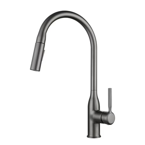 Robinet de cuisine avec douchette extractible mitigeur evier eau chaude froide gris