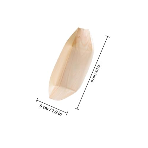 Bandeja desechable de madera para sushi, 6.0cm x 5.0cm miniatura 2