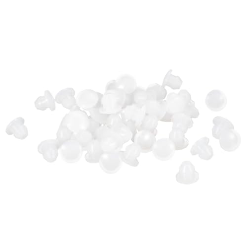 Image of uxcell 36 Pcs Silicone Plugs, Rubber Round Snap in Locking Hole Plugs for 3.5mm Hole, Hole Stoppers Waterproof Hole Plug for Metal Tube, Furniture End Caps Inserts, Clear