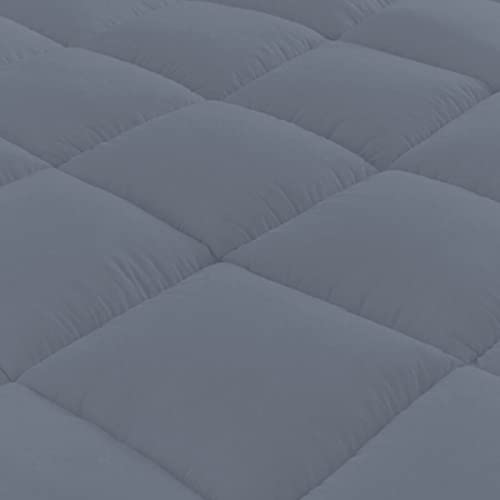 Image of 1200GSM Hollow Fibre Mattress Padding /Topper Dark Blue for Twin Bed-48 Inch X 72 Inch