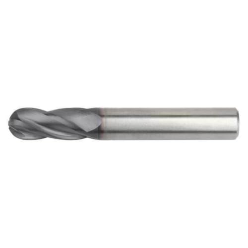 WIDIA Hanita I4B0250T075R VariMill I4B GP Roughing/Finishing End Mill, Ball Nose, 0.75" LOC, 0.25" Cutting Dia, Carbide, TiAlN Coating, RH Cut, 4FL