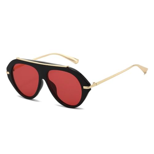 Lunettes de soleil de conduite pour femme monture oversize rouge et noire rétro