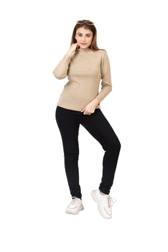 Image of TWENTY ME Winter Wear Casual Solid Acrylic Soft & Warm High Neck Skivvy for Women's