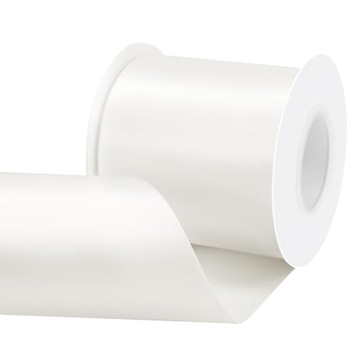 Rilisili Off White Satin Ribbon 3 Inch 15 Yards Double Faced Polyester Satin Ribbons for Gift Wrapping DIY Crafts Weddings Invitations Flower Bouquet Bow Making Home Decor Sewing