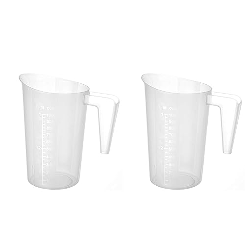HENDI Messbecher, mit Skalierung, Stapelbar, Bruchsicher, 1,0L, ø124x(H)170mm, Polypropylen (Packung mit 2)