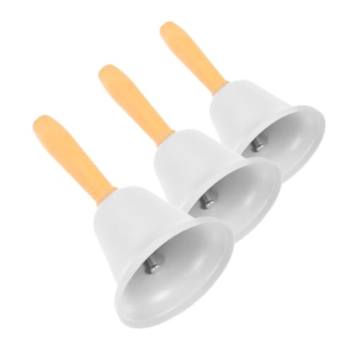 TOGEVAL 3piezas Campana De Mano De Metal Campana Pequeña Asa Para Aula De Entrenamiento Para Personas Mayores y Cena